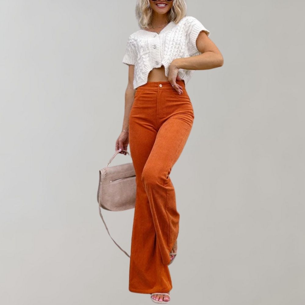 Corduroy Flared Broek Dames – Trendy & Comfortabel