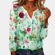 Ayune | Casual Gebloemde Blouse voor Vrouwen