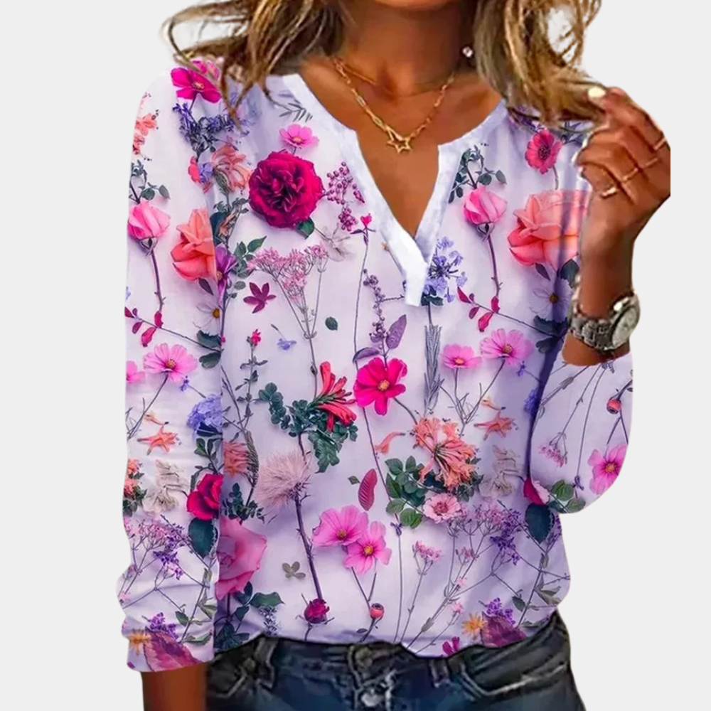 Ayune | Casual Gebloemde Blouse voor Vrouwen