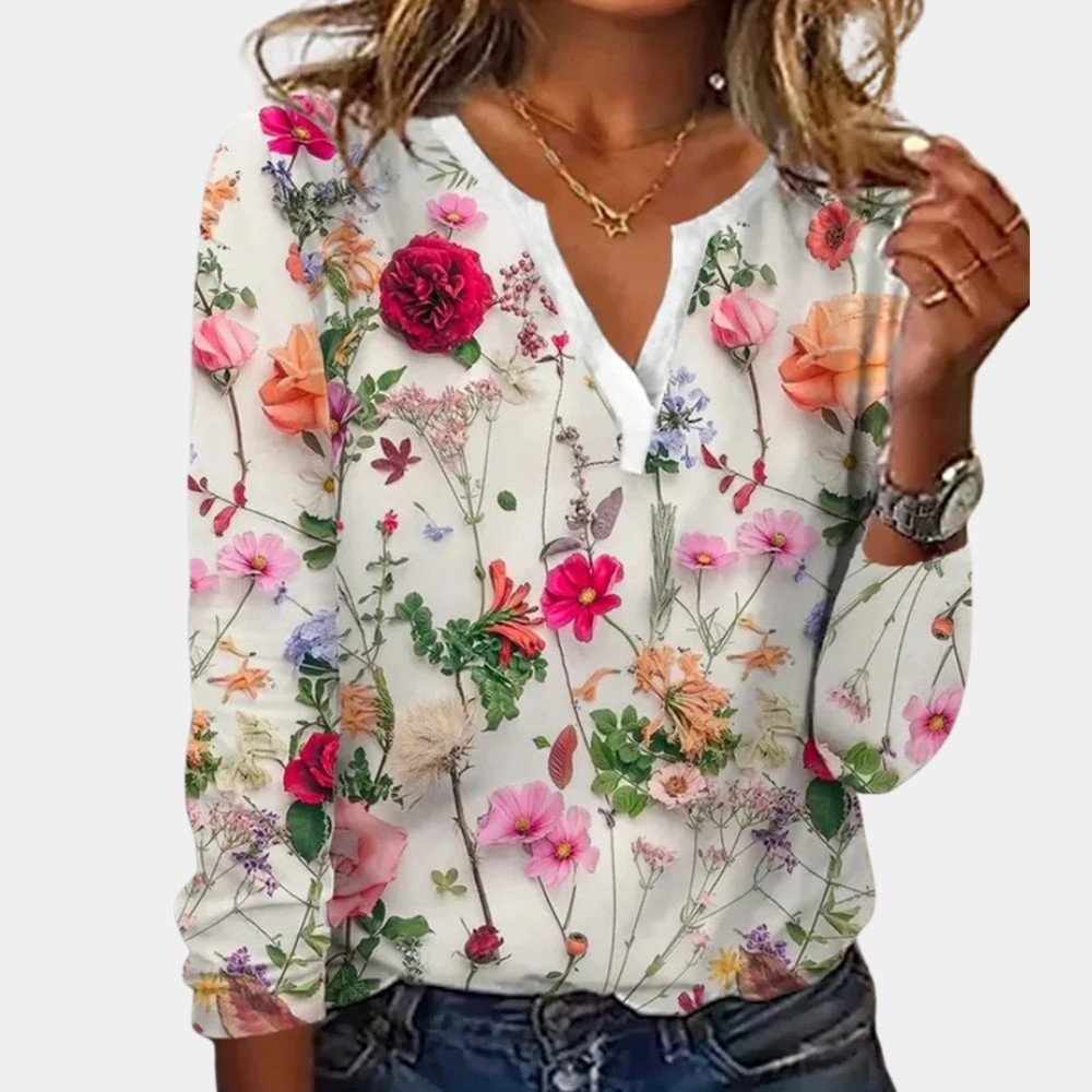Ayune | Casual Gebloemde Blouse voor Vrouwen