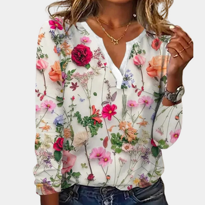 Ayune | Casual Gebloemde Blouse voor Vrouwen