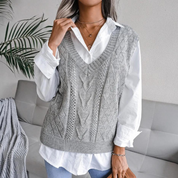 Dani | Trendy Gebreide Spencer met V-hals