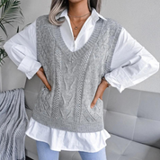 Dani | Trendy Gebreide Spencer met V-hals