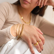 Yesminne | Dubbele Armband – Goudkleurig, Waterproof RVS