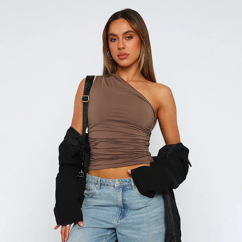 Aiza | One-Shoulder Tanktop voor Dames
