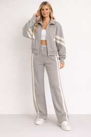 Clemente | Sportieve Tweedelige Trainingsset Dames - Modern met Contrasterende Strepen