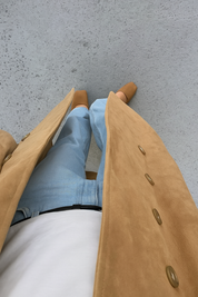 Alison | Lange Trenchcoat met Revers voor Dames - Elegante Drape Jas