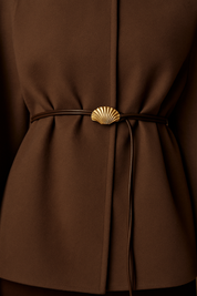 Nemea | Klassieke Warme Lariat-Mantel met Ceintuur en Kraag