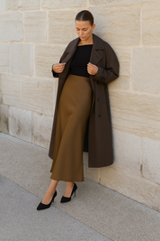 Adrianne | Maxi Rok Satijn Look met Subtiele Glans - Comfy & Luchtig