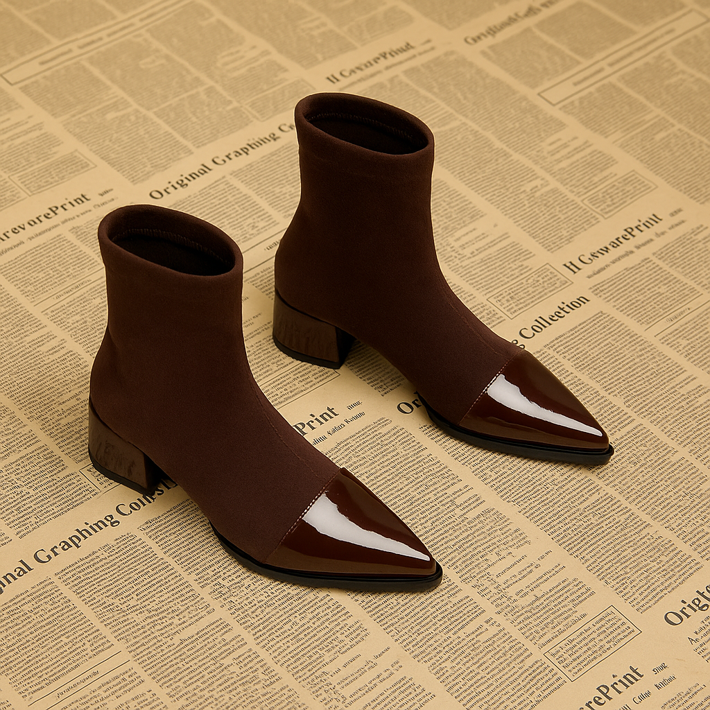 Marie-Jo | Enkellaarsjes Met Lakdetails & Blokhak