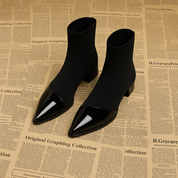 Marie-Jo | Enkellaarsjes Met Lakdetails & Blokhak