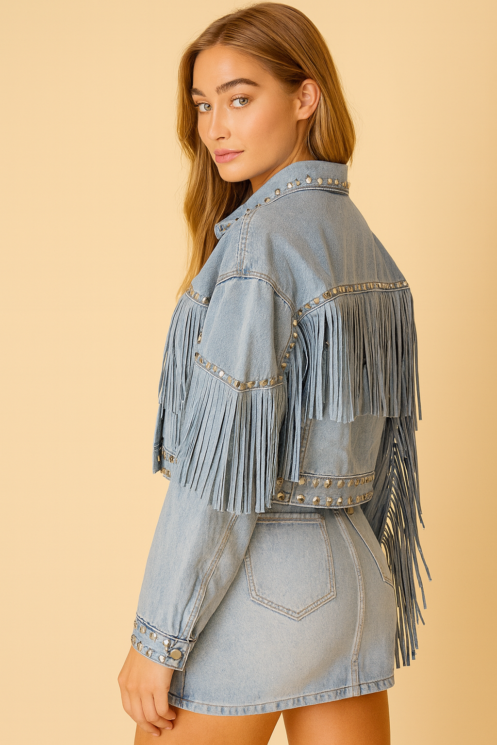 Fiep | Stijlvolle Denim Jas Dames - Boho Chic met Franjes