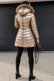Delphine | Donsjas met Imitatie Bontkraag Dames – Warm & Luxe Winterjas