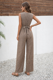 Mouwloze jumpsuit met V-halslijn dames