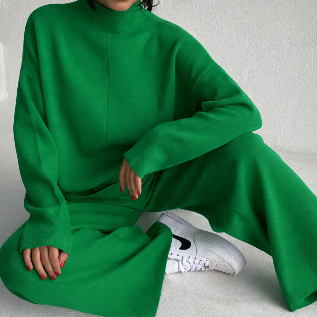 Nicola | Tweedelig Vrijetijdspak Dames - Comfortabele Stretch Stof met Hoge Taille