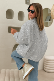 Dova | Pailletten Bomberjack met Glitters – Stijlvol en Comfortabel