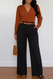 Genia | Straight Fit Pantalon met Zakken - Casual Chique