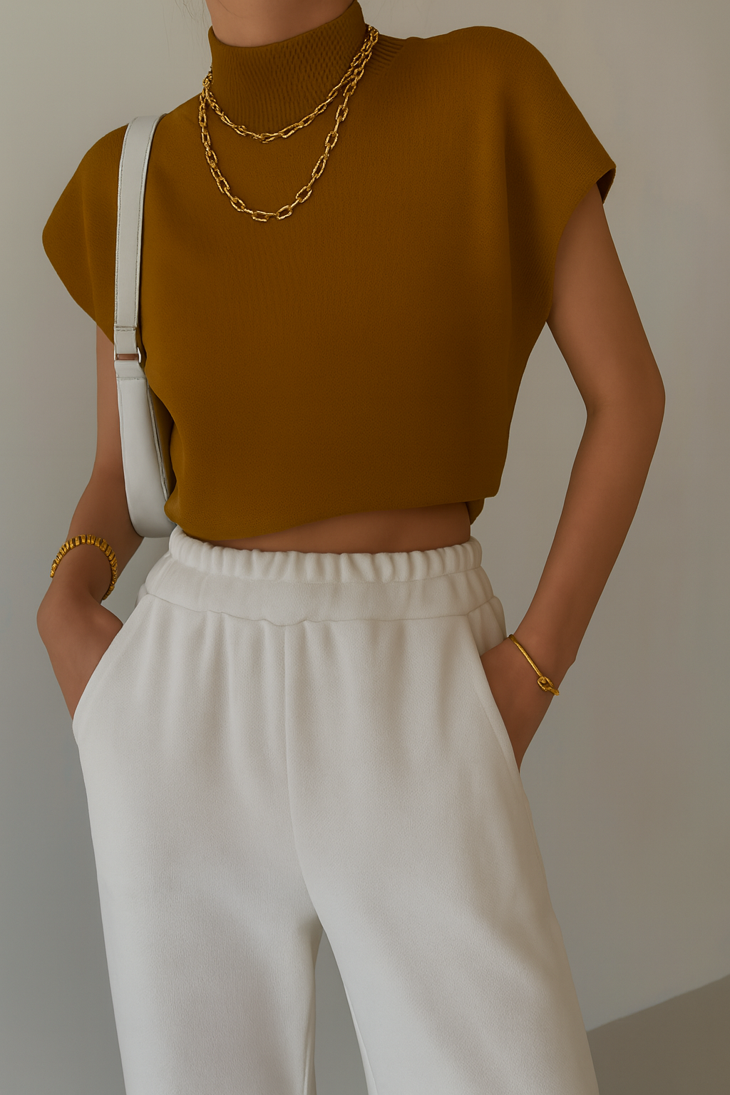 Loulu | Gebreide Sweater Top met Korte Mouwen