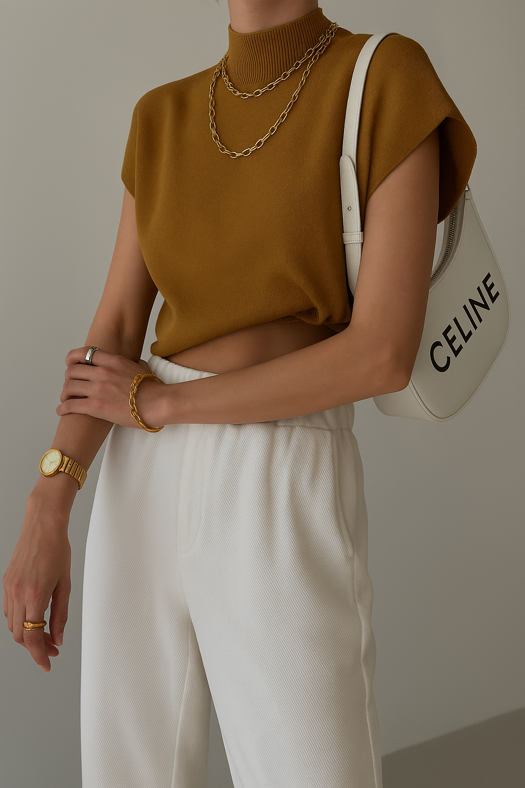 Loulu | Gebreide Sweater Top met Korte Mouwen