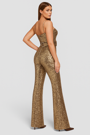 Jackie | Pailletten Flared Jumpsuit
