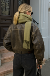 Lori | Vintage Vegan Leren Jas voor Dames met Gewassen Look