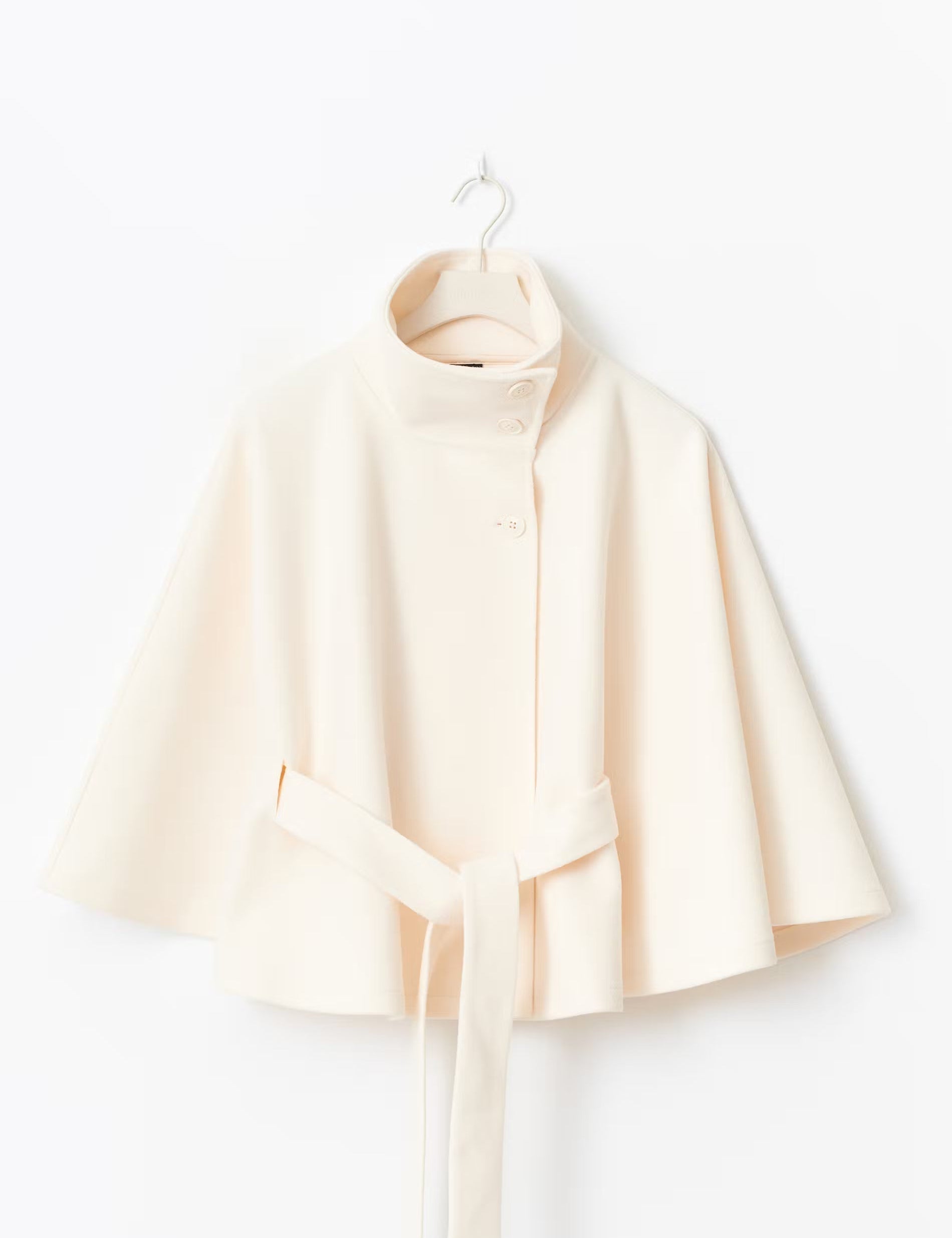 Clara | Dames Winterjas - Elegante Cape met Hoge Kraag en Strikceintuur 1