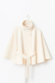 Clara | Dames Winterjas - Elegante Cape met Hoge Kraag en Strikceintuur 1