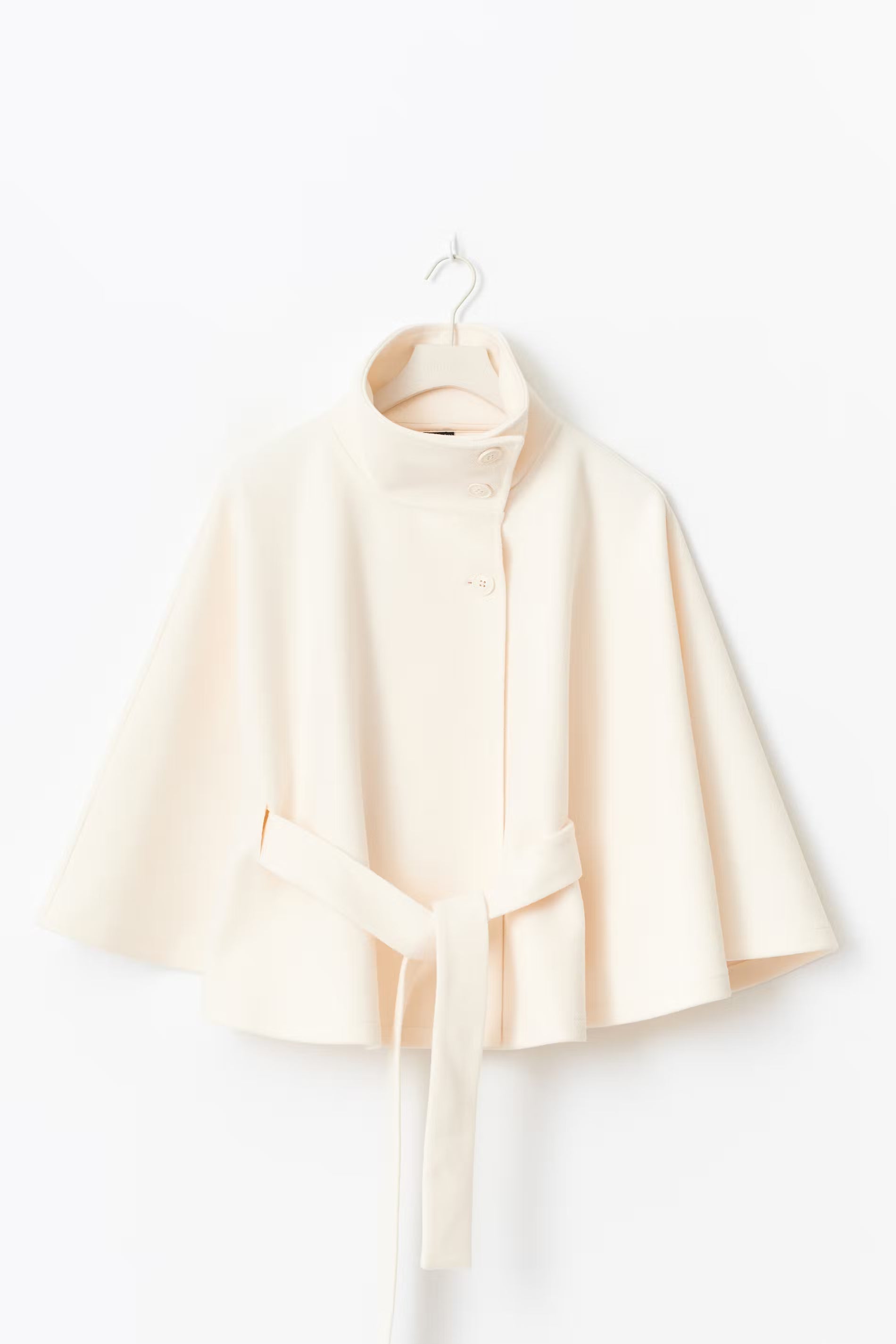 Clara | Dames Winterjas - Elegante Cape met Hoge Kraag en Strikceintuur 1
