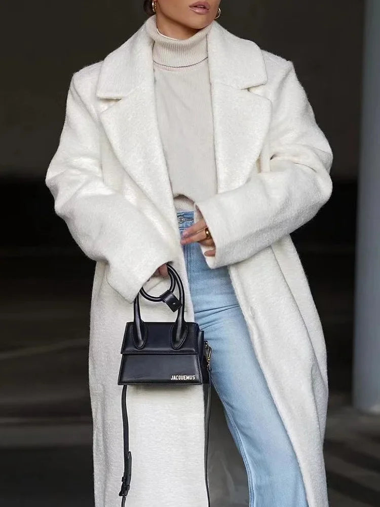 Cleo | Dames Jas Winter - Oversized Lange Jas met Elegant Revers 6