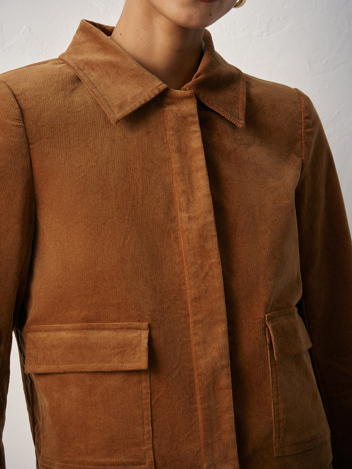 Cora | Dames Corduroy Jas - Lange Mouwen, Winterstijl