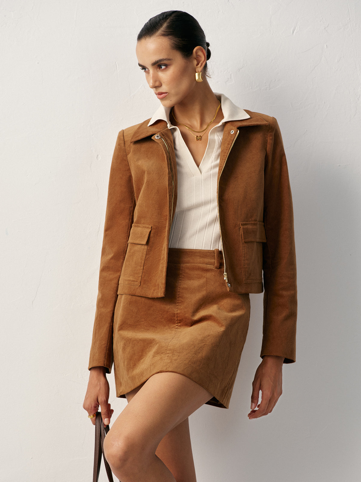 Cora | Dames Corduroy Jas - Lange Mouwen, Winterstijl
