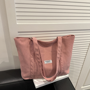Cora | Grote Tote Tas Dames- Zachte Corduroy Stof, Ruim Ontwerp