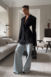Cora | Dames Blazer - Lichtgewicht Kantmix, Slim-Fit Design 8