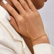 Elicia | Goudkleurige Armband met Ring - Elegant met Verstelbare Sluting
