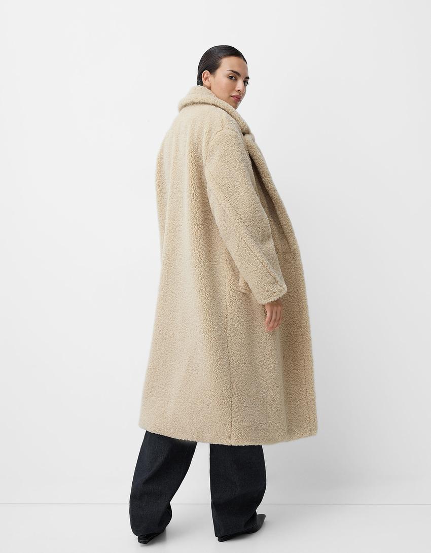 Cynthia | Dames Jas Winter - Zachte Oversized Teddyjas met Double-Breasted Look 3