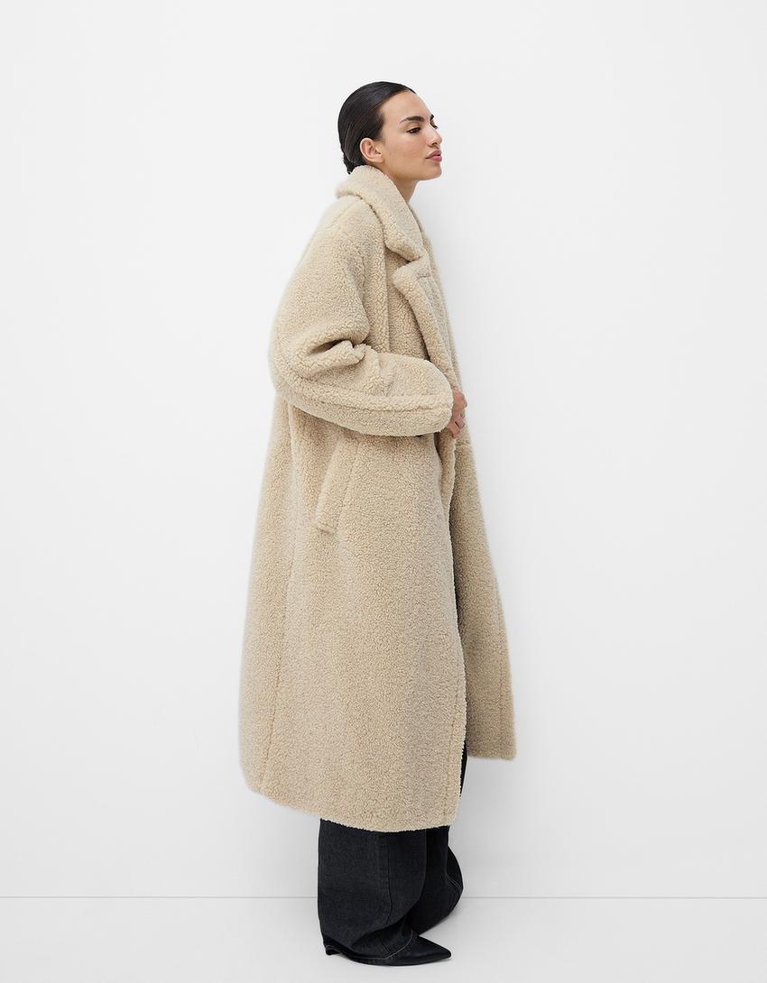 Cynthia | Dames Jas Winter - Zachte Oversized Teddyjas met Double-Breasted Look 5