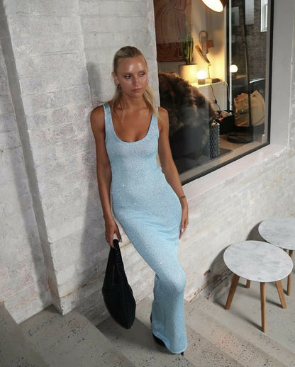 Elka | Glitter Maxi Jurk – Glanzend, Rekbaar & Elegant