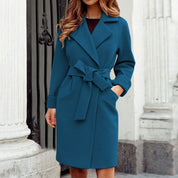 Daan | Elegante Wollen Dames Trenchcoat - Lange Winterjas
