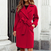 Daan | Elegante Wollen Dames Trenchcoat - Lange Winterjas