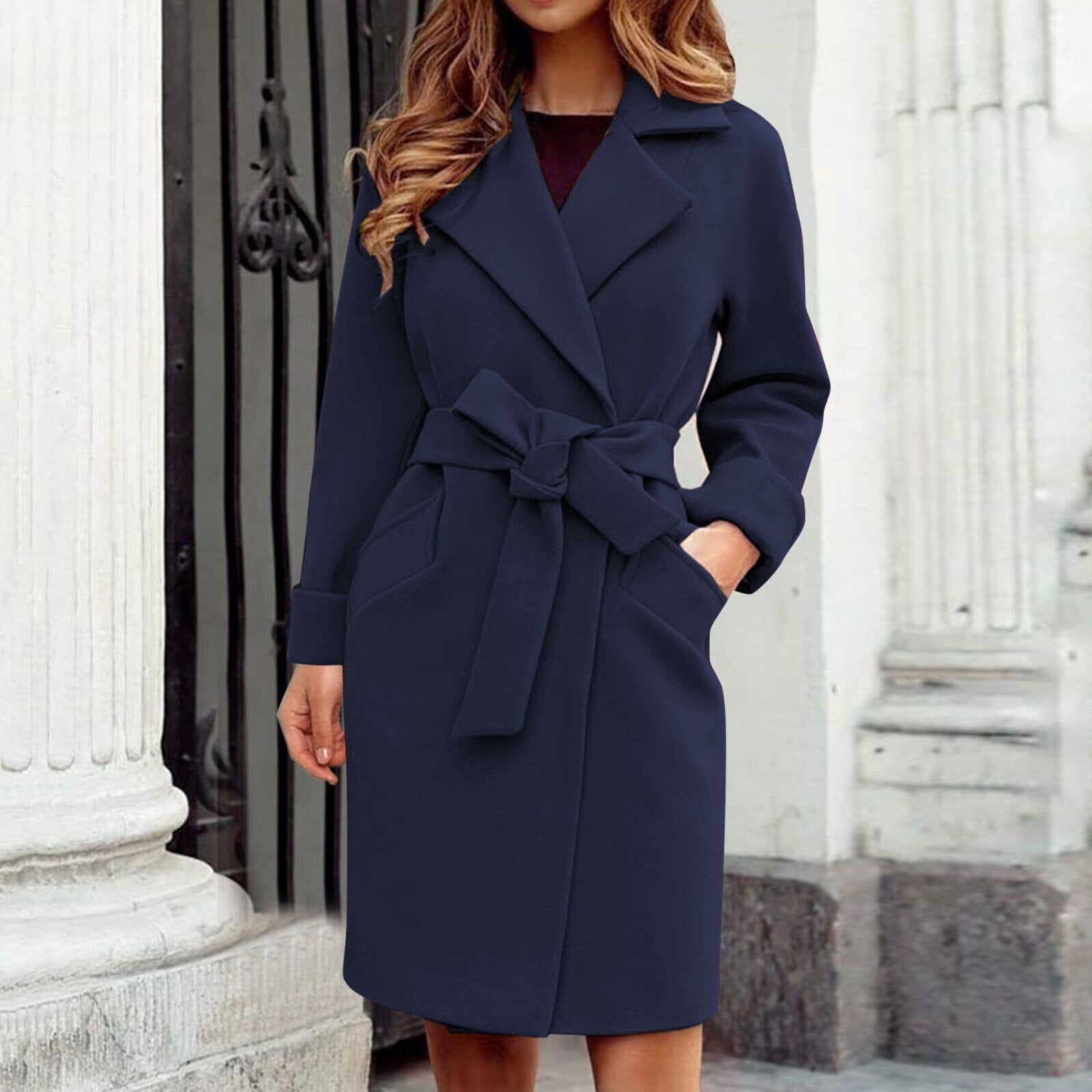 Daan | Elegante Wollen Dames Trenchcoat - Lange Winterjas