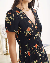 Daisy | Dames Jurk - V-hals met Bloemenprint, Elegante Maxi Jurk 4