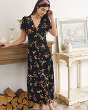 Daisy | Dames Jurk - V-hals met Bloemenprint, Elegante Maxi Jurk 5