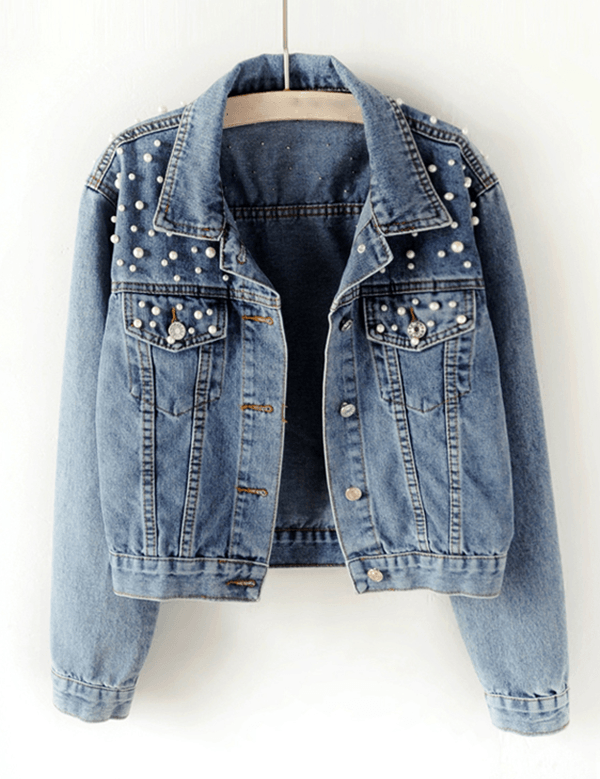 Daisy | Dames Spijker Jasje - Oversized met Strass Afwerking 0