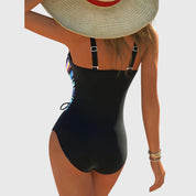 Dara | Dames Bikini - Zwart, Hoog Elastisch Met Cross-Front Design 1