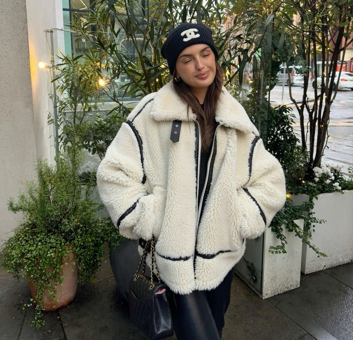 Daria | Dames Jack - Leren Oversized, Blauw met Warme Voering 0