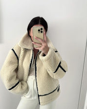Daria | Dames Jack - Leren Oversized, Blauw met Warme Voering 3