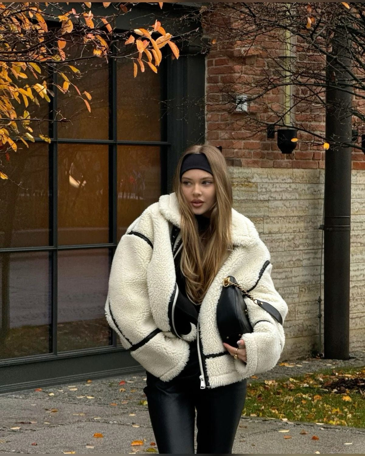 Daria | Dames Jack - Leren Oversized, Blauw met Warme Voering 6