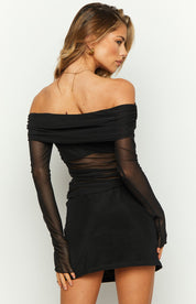 Daya | Mesh Off-Shoulder Top Dames – Elegant & Luchtig