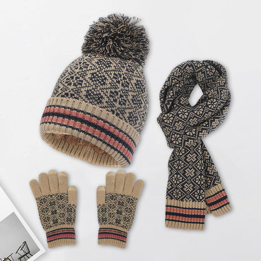 Demi | Casual Dames 4-delige Winterset - Gebreide Sjaal, Muts en Handschoenen