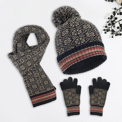 Demi | Casual Dames 4-delige Winterset - Gebreide Sjaal, Muts en Handschoenen